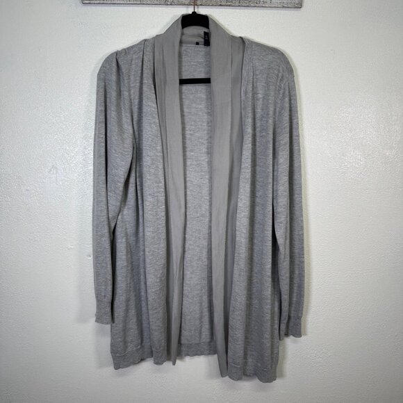 Eileen Fisher Womens Gray Open Front Cardigan Large Sustainable Minimalist Chic - Picture 12 of 13